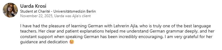 Deutschkurs Wien- Ajla Ramović testimonial 3